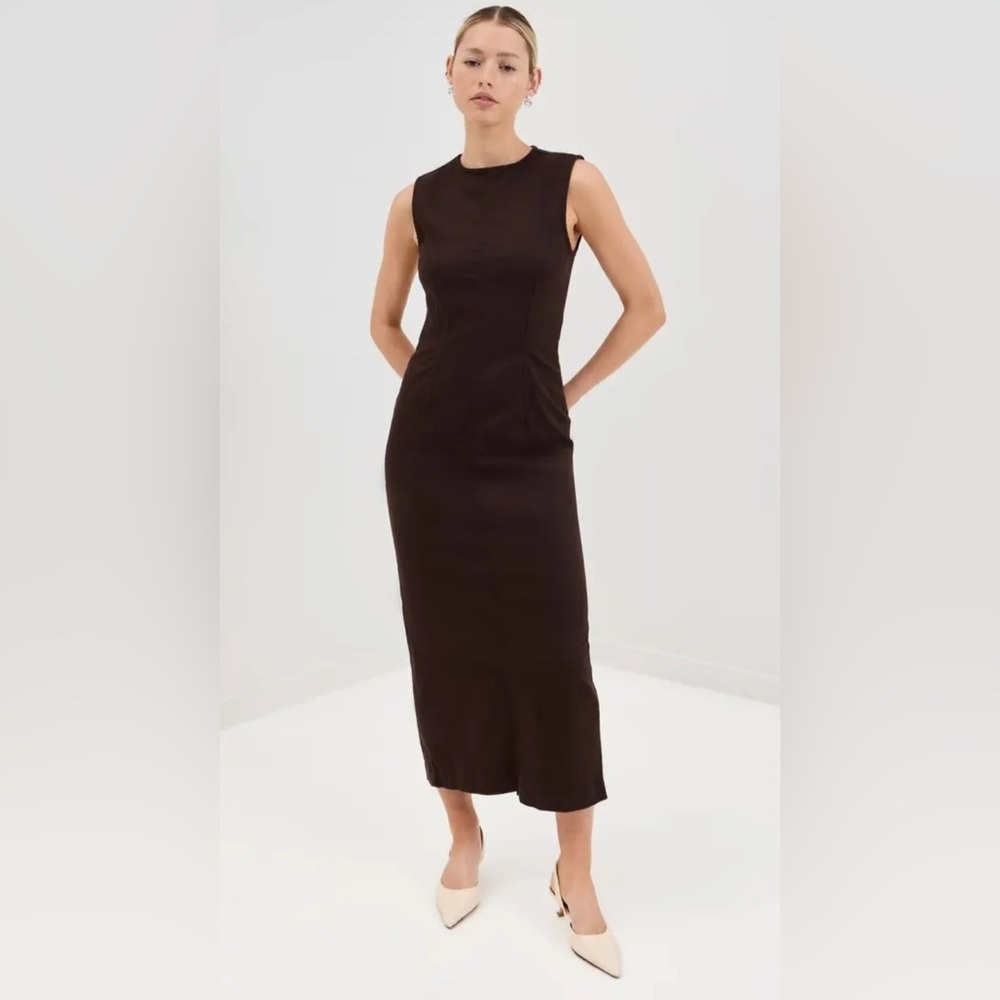 NWT Reformation Kendi Denim Midi Dress in Mole